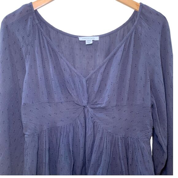 American Eagle Front Twist Blouse Dark Grey Size Medium - Picture 4 of 8